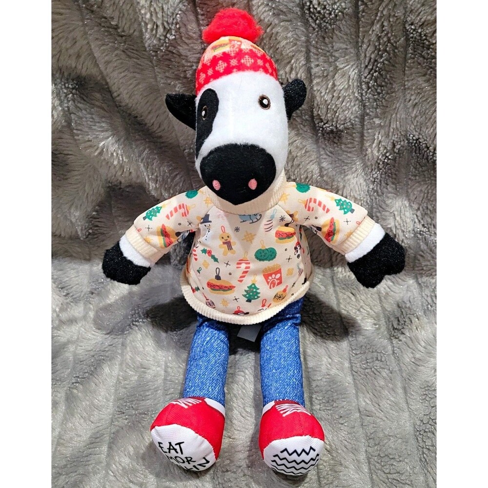 Chick-fil-A Eat Mor Chikin  Christmas Cow Plush Stuffed Toy Doll 11"